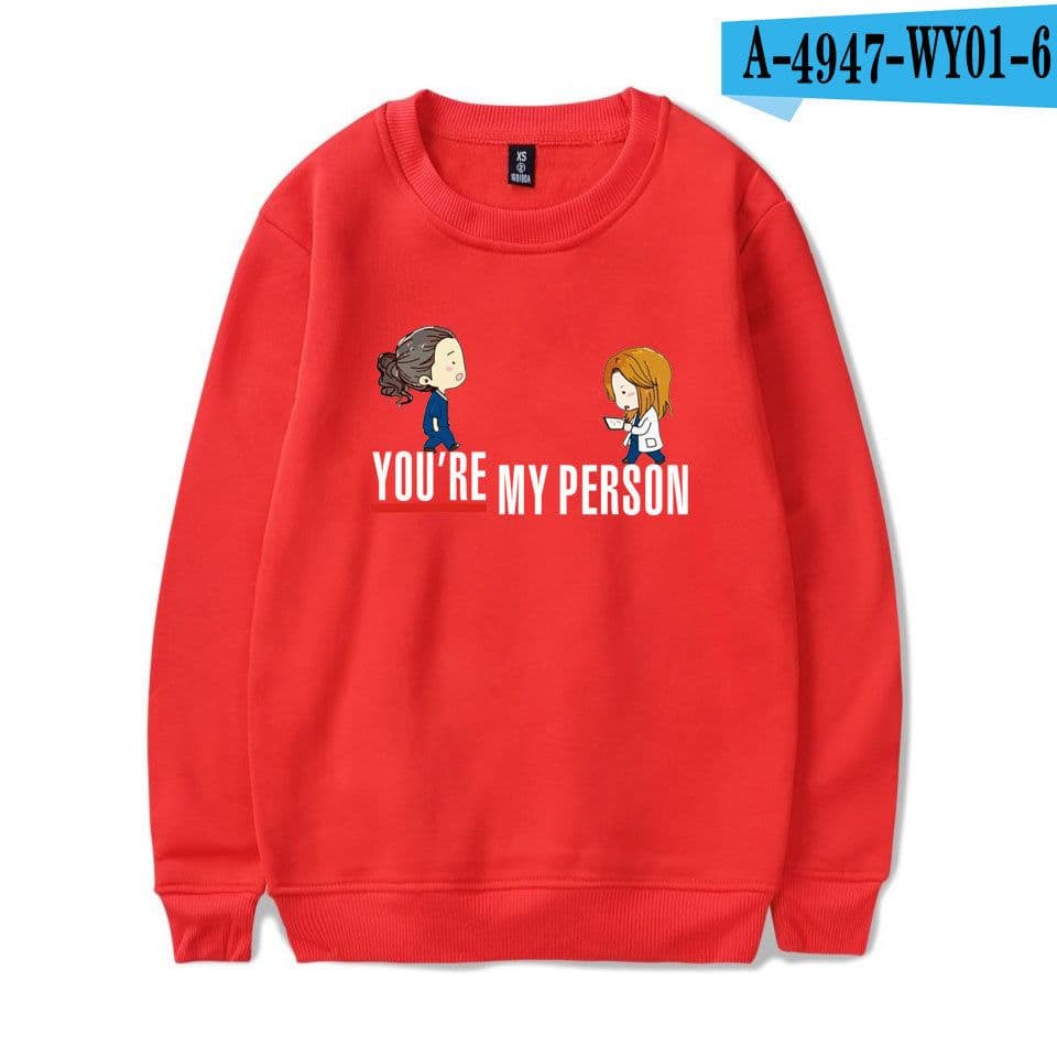 image-American TV series Grey's Anatomy trend Grey's Anatomy men's and women's fleece round neck hoodless sweater