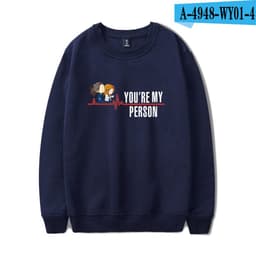 image-American TV series Grey's Anatomy trend Grey's Anatomy men's and women's fleece round neck hoodless sweater