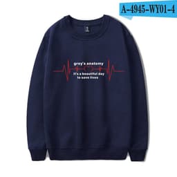 image-American TV series Grey's Anatomy trend Grey's Anatomy men's and women's fleece round neck hoodless sweater