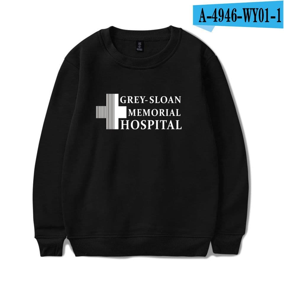 image-American TV series Grey's Anatomy trend Grey's Anatomy men's and women's fleece round neck hoodless sweater