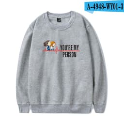 image-American TV series Grey's Anatomy trend Grey's Anatomy men's and women's fleece round neck hoodless sweater