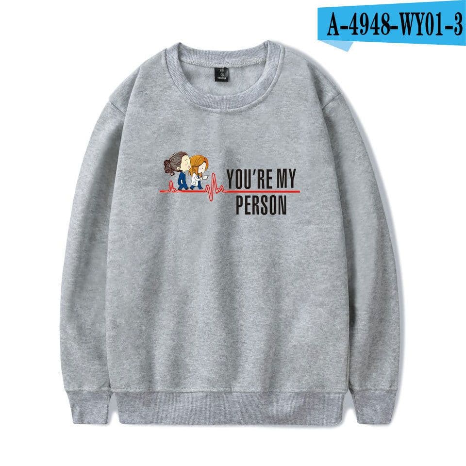 image-American TV series Grey's Anatomy trend Grey's Anatomy men's and women's fleece round neck hoodless sweater