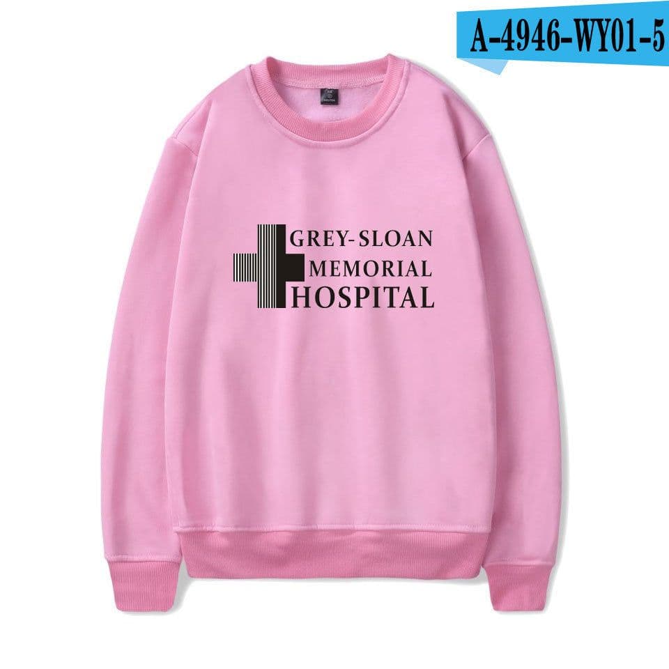 image-American TV series Grey's Anatomy trend Grey's Anatomy men's and women's fleece round neck hoodless sweater
