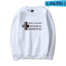 image-American TV series Grey's Anatomy trend Grey's Anatomy men's and women's fleece round neck hoodless sweater