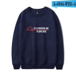 image-American TV series Grey's Anatomy trend Grey's Anatomy men's and women's fleece round neck hoodless sweater