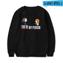 image-American TV series Grey's Anatomy trend Grey's Anatomy men's and women's fleece round neck hoodless sweater