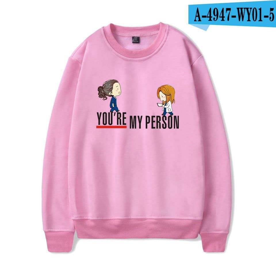 image-American TV series Grey's Anatomy trend Grey's Anatomy men's and women's fleece round neck hoodless sweater