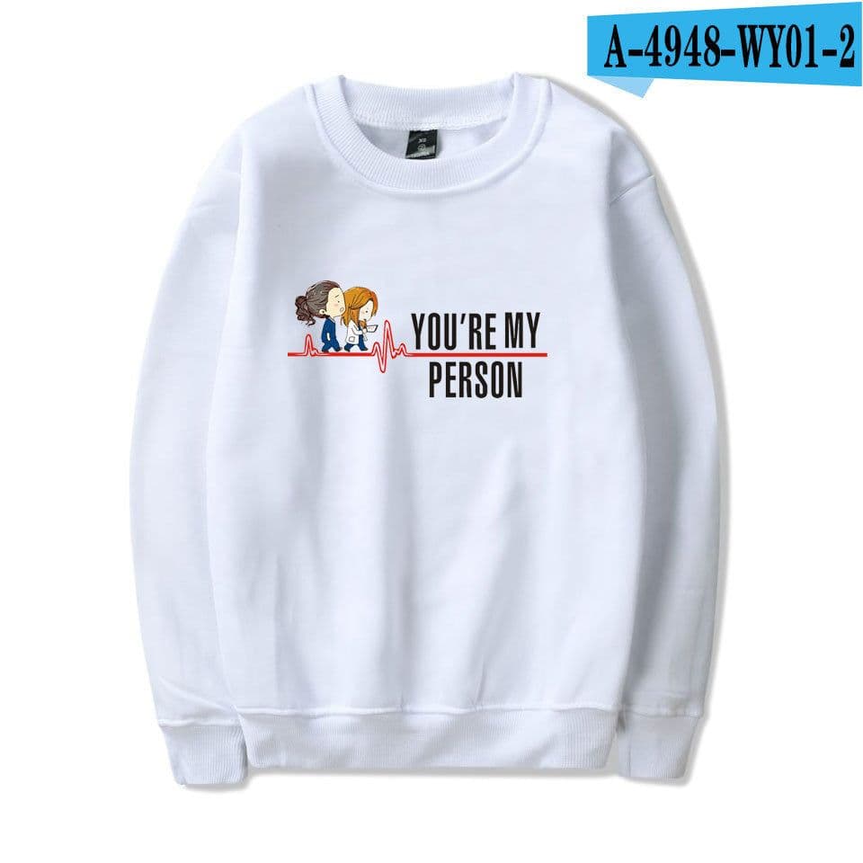 image-American TV series Grey's Anatomy trend Grey's Anatomy men's and women's fleece round neck hoodless sweater