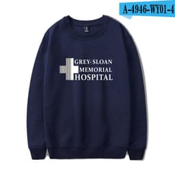 image-American TV series Grey's Anatomy trend Grey's Anatomy men's and women's fleece round neck hoodless sweater