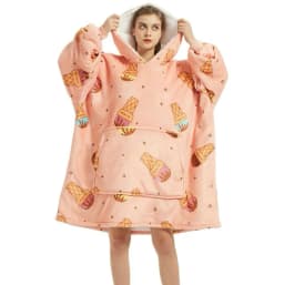 image-Digital Printed Fruit Animal Hooded Lazy Blanket Fall/Winter 2021 New Big Pocket Sweater Hoodie