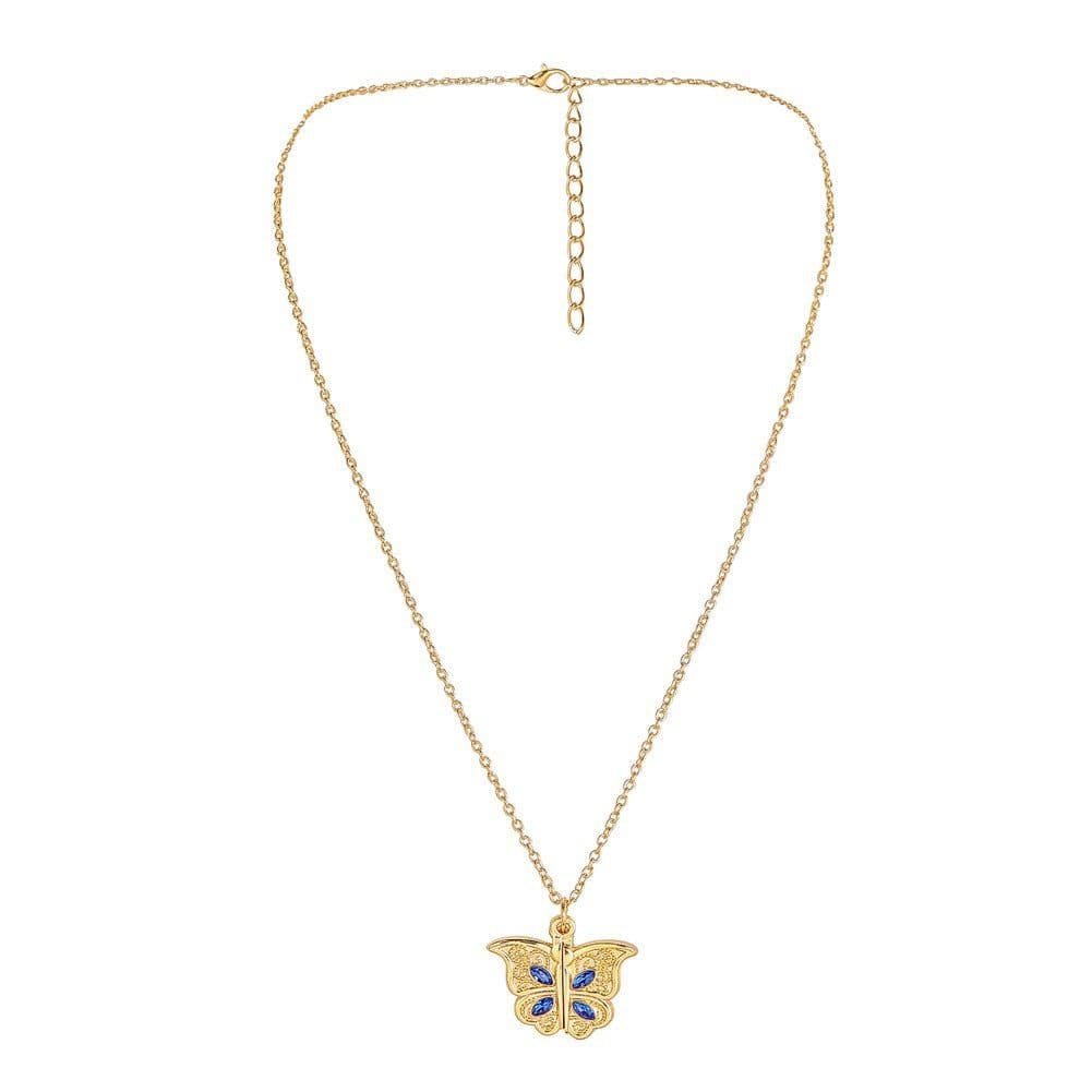 image-Cross-border wish Amazon New Women's Butterfly I Love You Love Album Box Pendant Necklace Jewelry