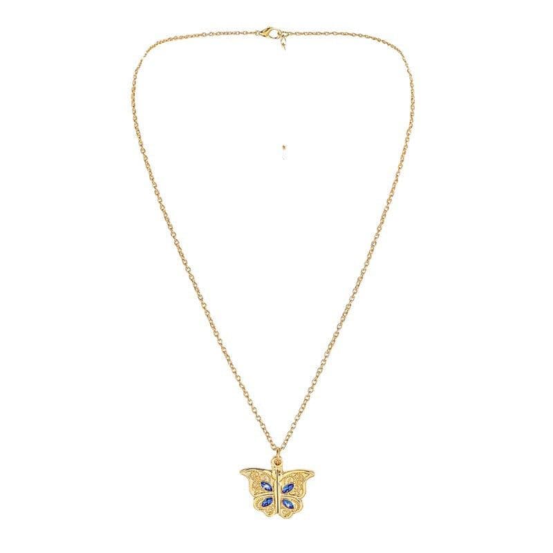 image-Cross-border wish Amazon New Women's Butterfly I Love You Love Album Box Pendant Necklace Jewelry