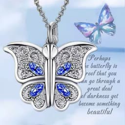 image-Cross-border wish Amazon New Women's Butterfly I Love You Love Album Box Pendant Necklace Jewelry
