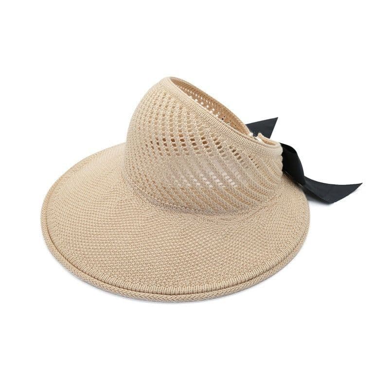 image-2022 new summer hat women's sun hat empty top straw hat big brim bow foldable beach hat sun protection hat