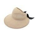 image-2022 new summer hat women's sun hat empty top straw hat big brim bow foldable beach hat sun protection hat