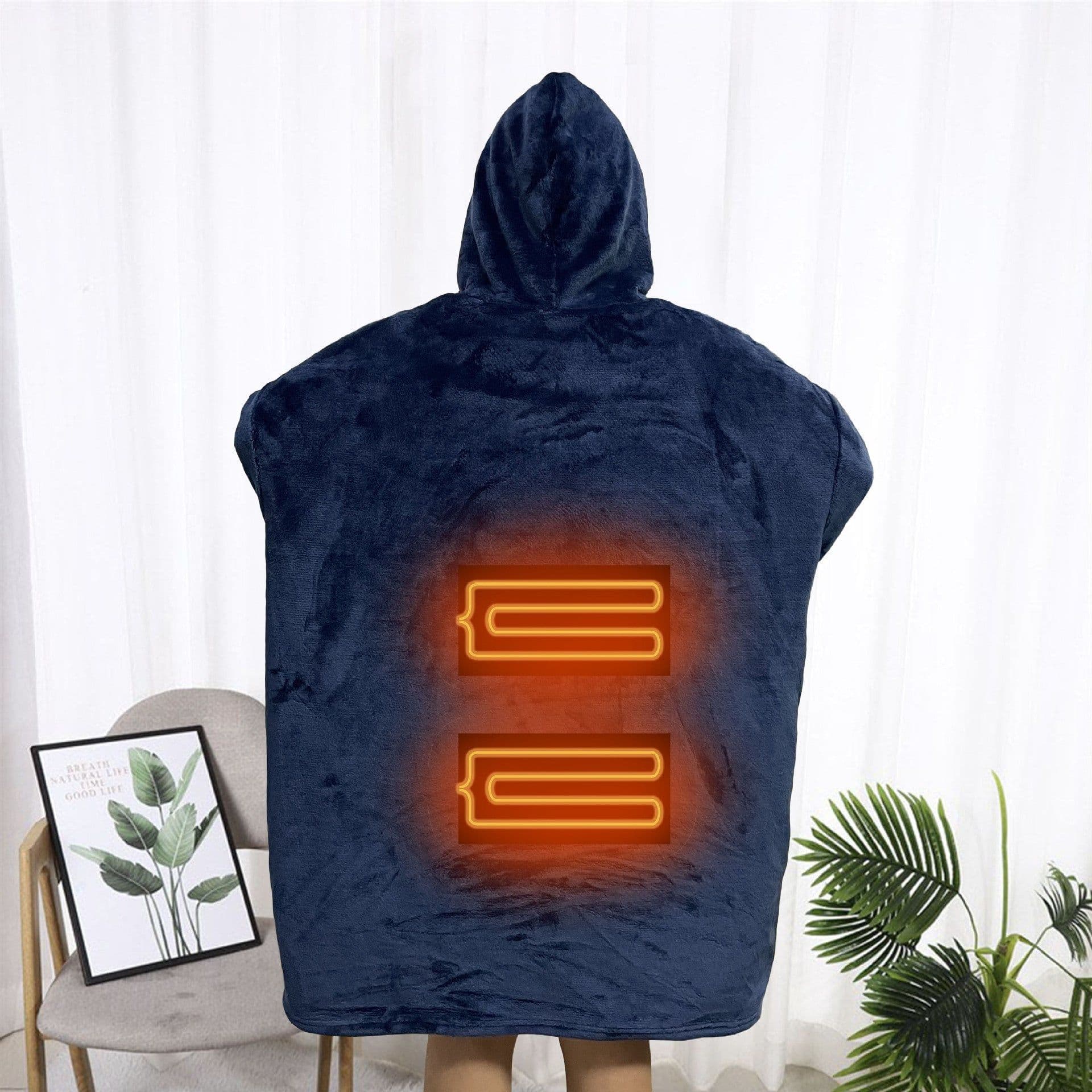 image-Cross-border Huggle European and American detachable pajamas heated home lazy clothes couples washed thermal underwear set winter