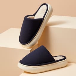 image-Autumn and winter multi-color cotton slippers solid color simple thick bottom comfortable floor drag couples home warm slippers wholesale