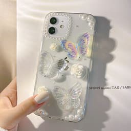 image-New three-dimensional butterfly iPhone13 mobile phone case 11 Apple 12ProMax Epoxy glitter xs suitable for 7/8p