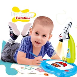 image-Cross-border children's intelligent projection painting machine enlightenment early education drawing board table color drawing board children graffiti whiteboard