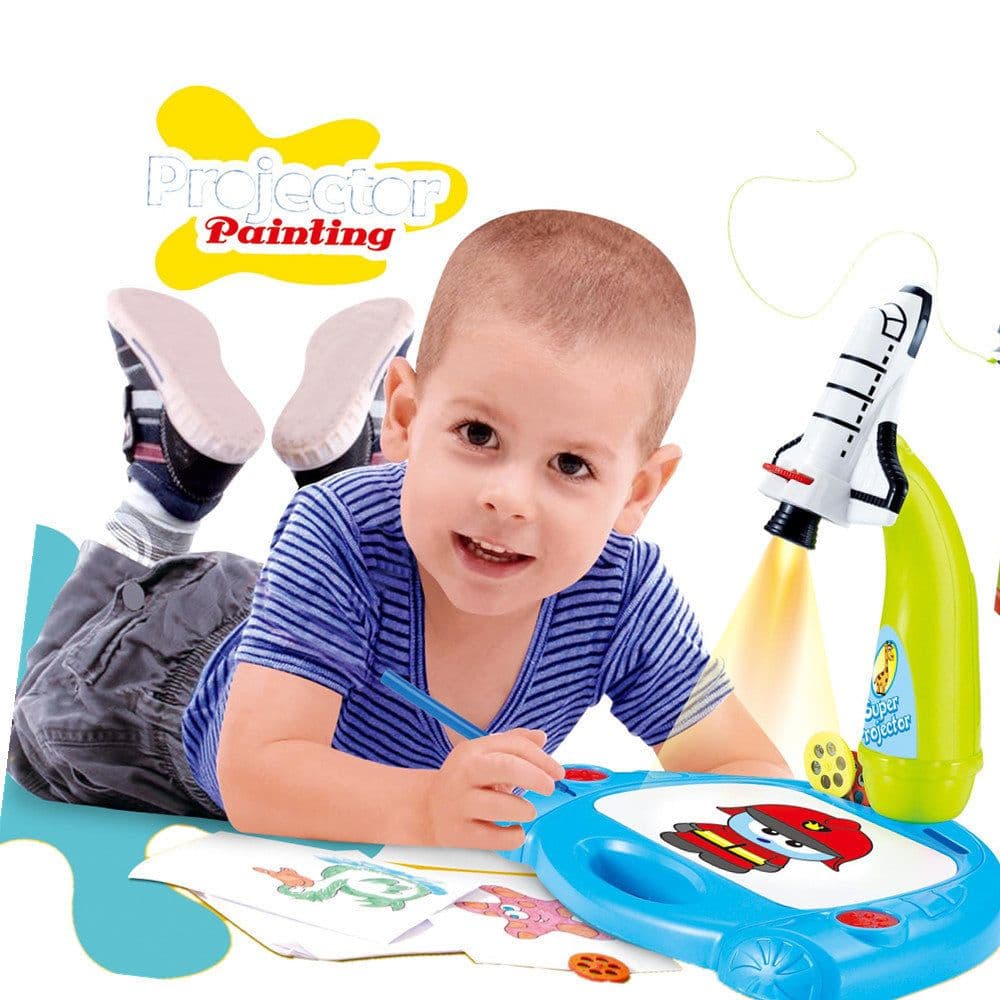 image-Cross-border children's intelligent projection painting machine enlightenment early education drawing board table color drawing board children graffiti whiteboard