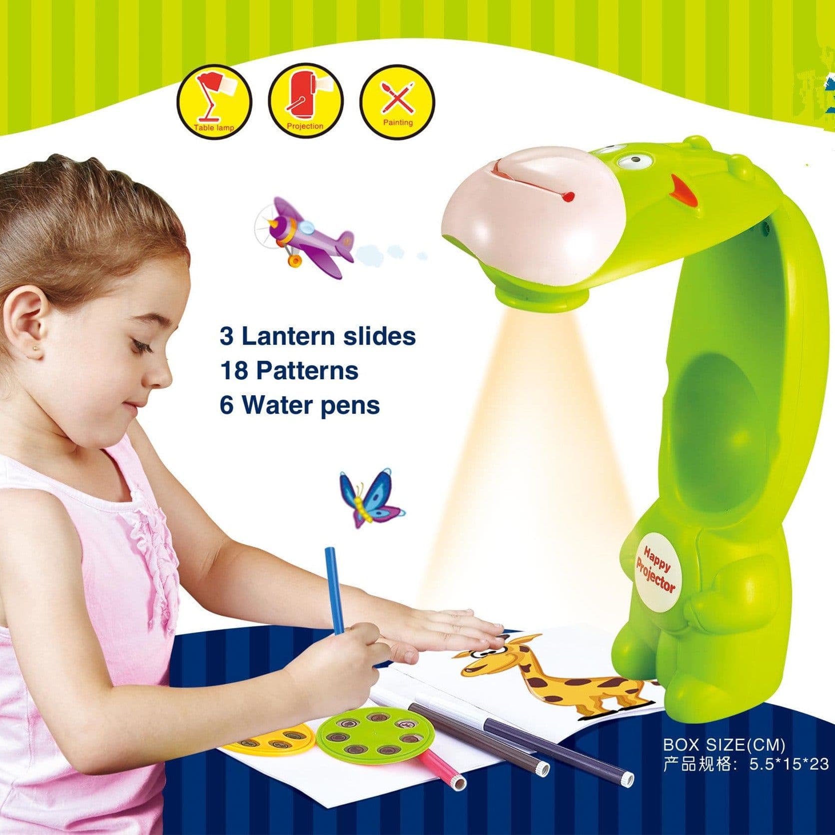 image-Cross-border children's intelligent projection painting machine enlightenment early education drawing board table color drawing board children graffiti whiteboard