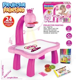 image-Cross-border children's intelligent projection painting machine enlightenment early education drawing board table color drawing board children graffiti whiteboard