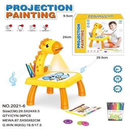 image-Cross-border children's intelligent projection painting machine enlightenment early education drawing board table color drawing board children graffiti whiteboard