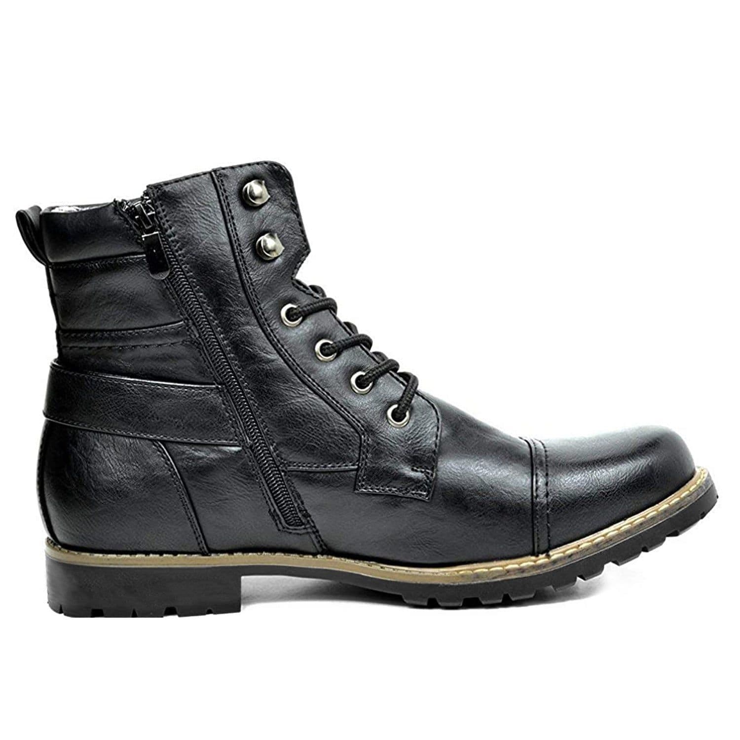image-HPIOPL cross-border model 3009 knight metal double zipper knight boots men's leather boots motorcycle boots 48 large size