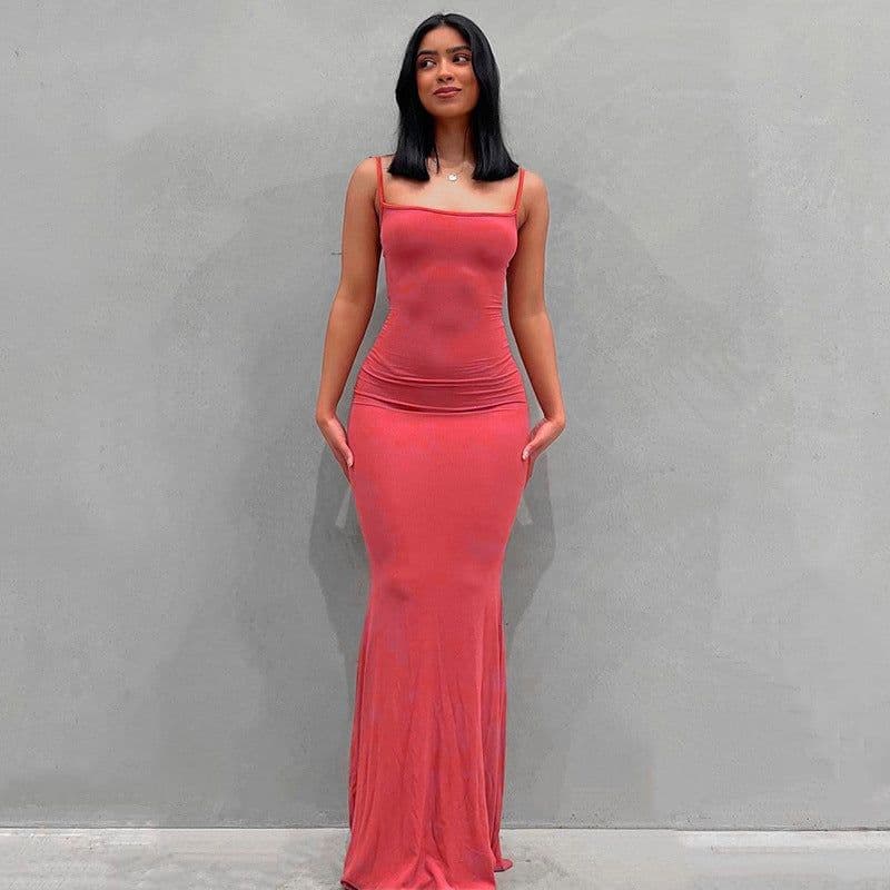 image-2023 European and American Kardashian skims replacement human peach pure desire slim peach hip suspender long fishtail skirt