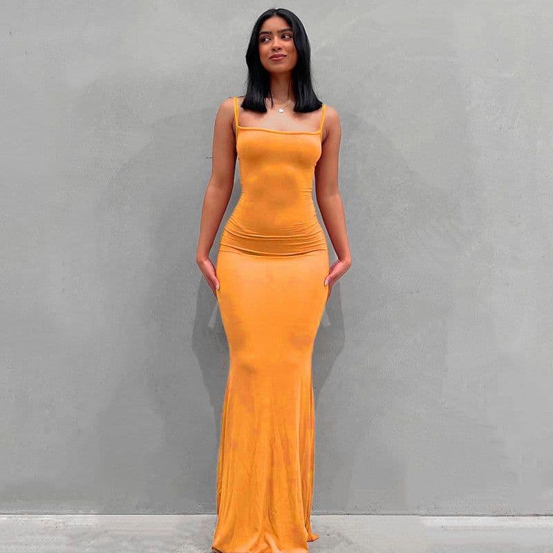 image-2023 European and American Kardashian skims replacement human peach pure desire slim peach hip suspender long fishtail skirt