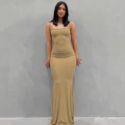 image-2023 European and American Kardashian skims replacement human peach pure desire slim peach hip suspender long fishtail skirt