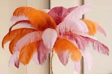 image-(New) All copper inclined rod feather floor lamp Designer original LED living room bedroom pure copper branch floor lamp