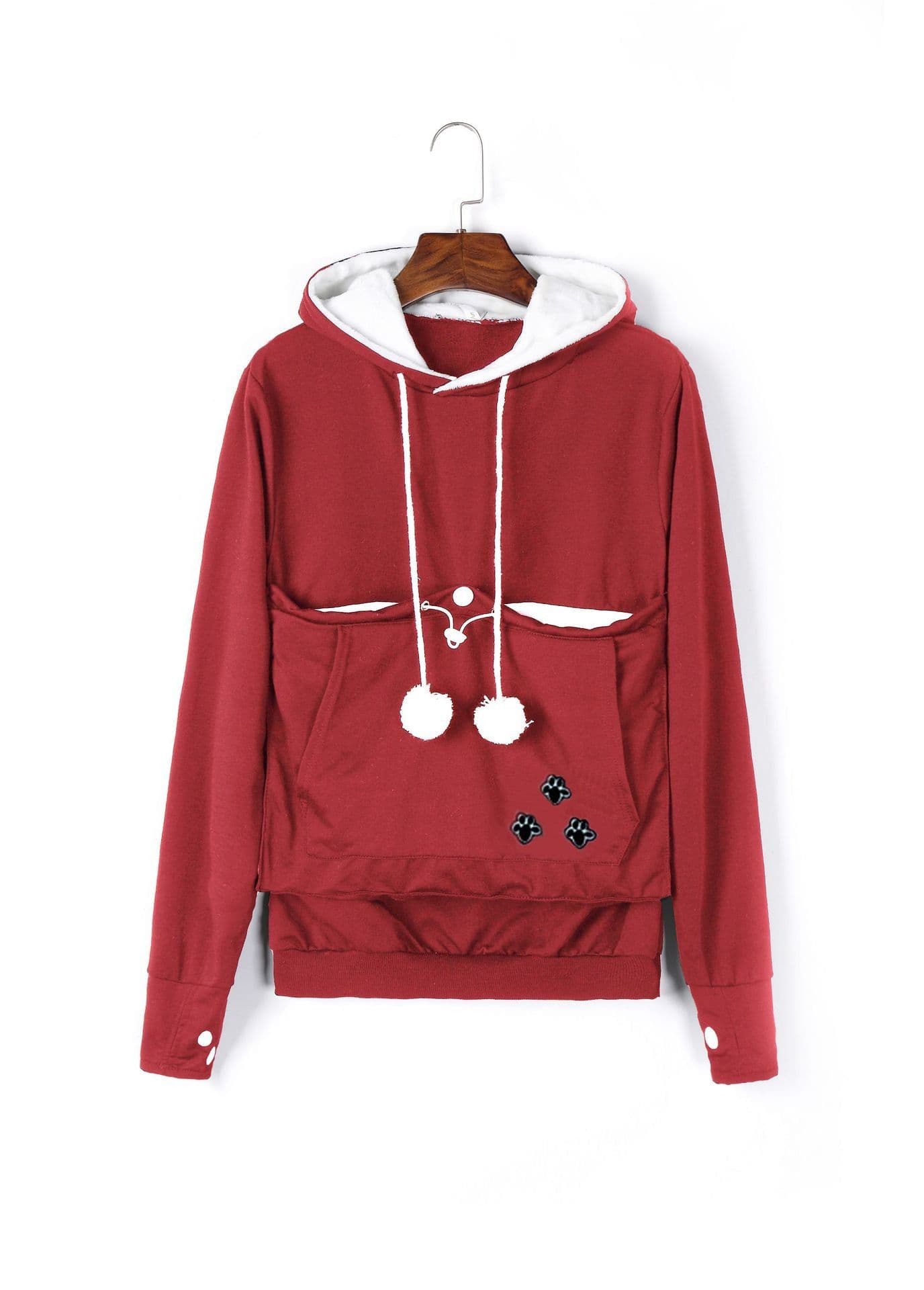 image-2022 cross-border explosive solid color hooded sweater AliExpress European and American loose pullover pet sweater women's autumn and winter models