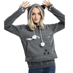 image-2022 cross-border explosive solid color hooded sweater AliExpress European and American loose pullover pet sweater women's autumn and winter models