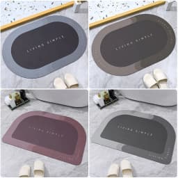 image-Xia Lang Floor Mat Oval Bathroom Absorbent Foot Mat Toilet Bathroom Door Carpet Household Bathroom Bedroom Kitchen Mat