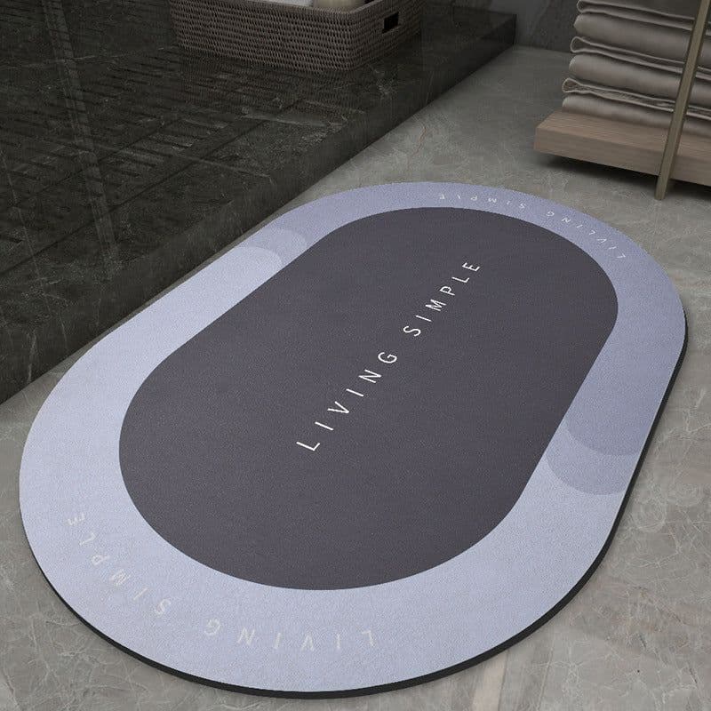 image-Xia Lang Floor Mat Oval Bathroom Absorbent Foot Mat Toilet Bathroom Door Carpet Household Bathroom Bedroom Kitchen Mat