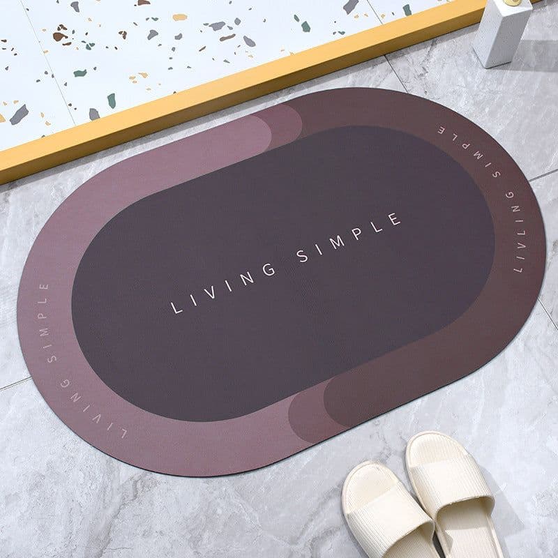 image-Xia Lang Floor Mat Oval Bathroom Absorbent Foot Mat Toilet Bathroom Door Carpet Household Bathroom Bedroom Kitchen Mat