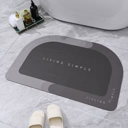 image-Xia Lang Floor Mat Oval Bathroom Absorbent Foot Mat Toilet Bathroom Door Carpet Household Bathroom Bedroom Kitchen Mat