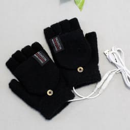 image-Cross-border e-commerce products hot-selling winter heating winter warm flip gloves USB touch screen warm heating gloves