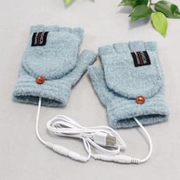 image-Cross-border e-commerce products hot-selling winter heating winter warm flip gloves USB touch screen warm heating gloves