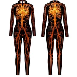 image-Cross-border new product Halloween European and American personalized body tissue digital printing male and female slim jumpsuit tights