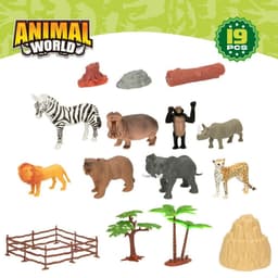 image-Animal figures Colorbaby 19 Pieces Jungle Plastic 14 x 6 x 5 cm (6 Units)
