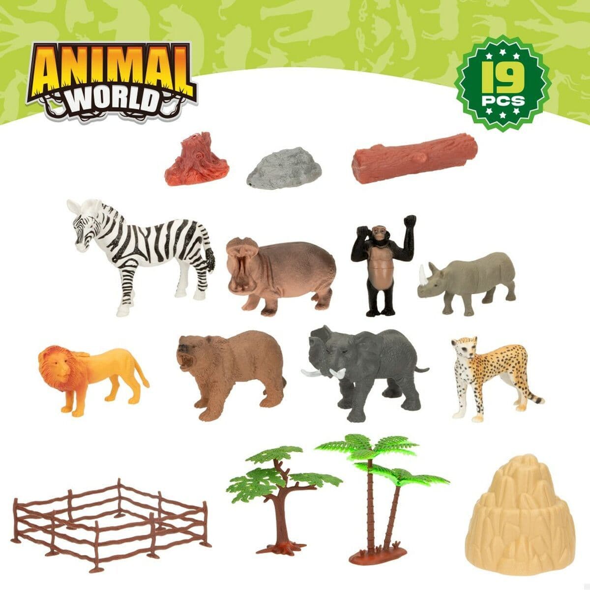 image-Animal figures Colorbaby 19 Pieces Jungle Plastic 14 x 6 x 5 cm (6 Units)
