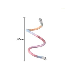 image-Gradient Colorful Bird Rope Perch Stand For Bird Cages Bendable Climbing Rope Cage Accessory Toy For Cockatiel Parakeet Sugar Glider