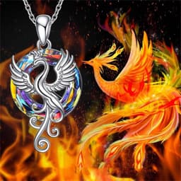 image-Amazon Cross-Border New Firebird Crystal Pendant Necklace Female Colorful Crystal Phoenix Necklace Necklace Wholesale