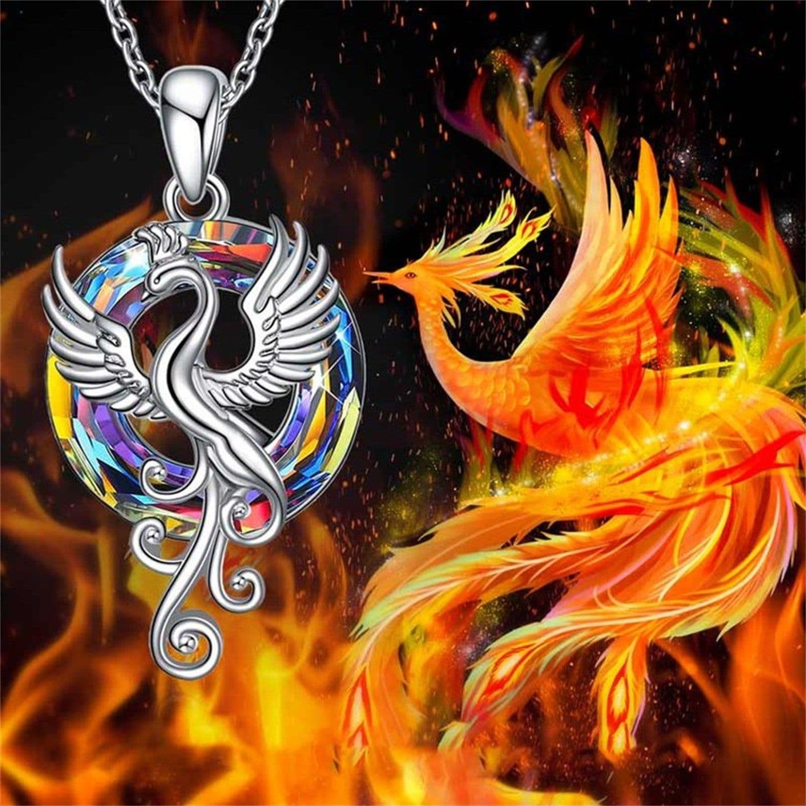 image-Amazon Cross-Border New Firebird Crystal Pendant Necklace Female Colorful Crystal Phoenix Necklace Necklace Wholesale