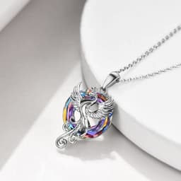 image-Amazon Cross-Border New Firebird Crystal Pendant Necklace Female Colorful Crystal Phoenix Necklace Necklace Wholesale