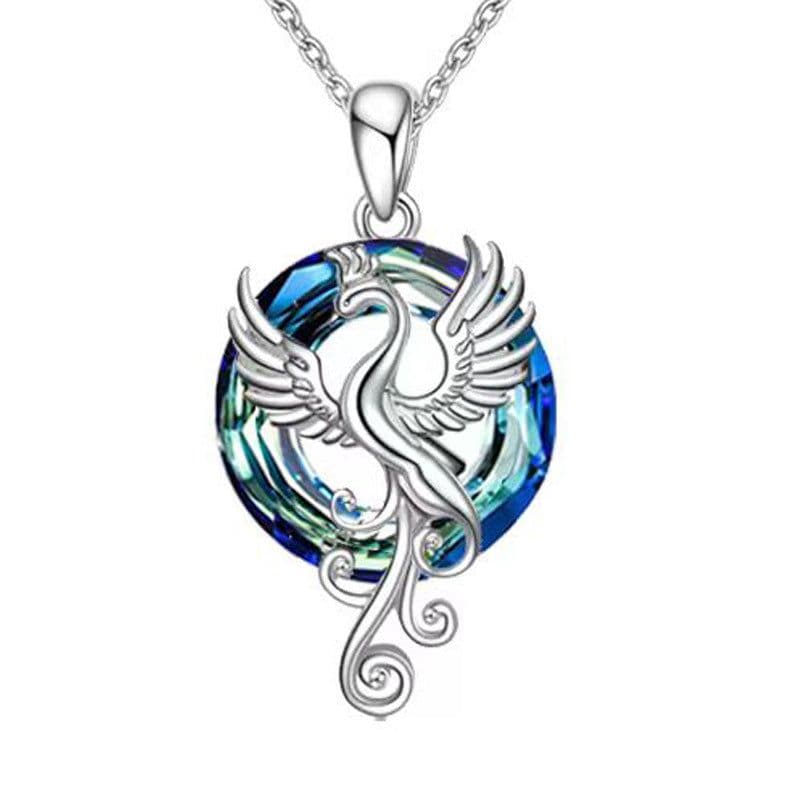 image-Amazon Cross-Border New Firebird Crystal Pendant Necklace Female Colorful Crystal Phoenix Necklace Necklace Wholesale