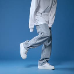 image-Jeans Men's Spring and Autumn Straight Loose Casual Wide-Leg Pants