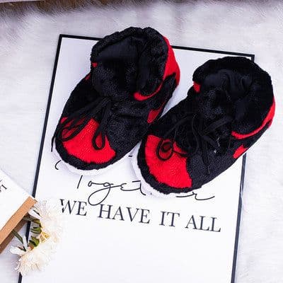 image-Back to the future, the little ghost coconut luminous gypsophila aj1 black red tide home men and women couple shoes cotton slippers on behalf of hair